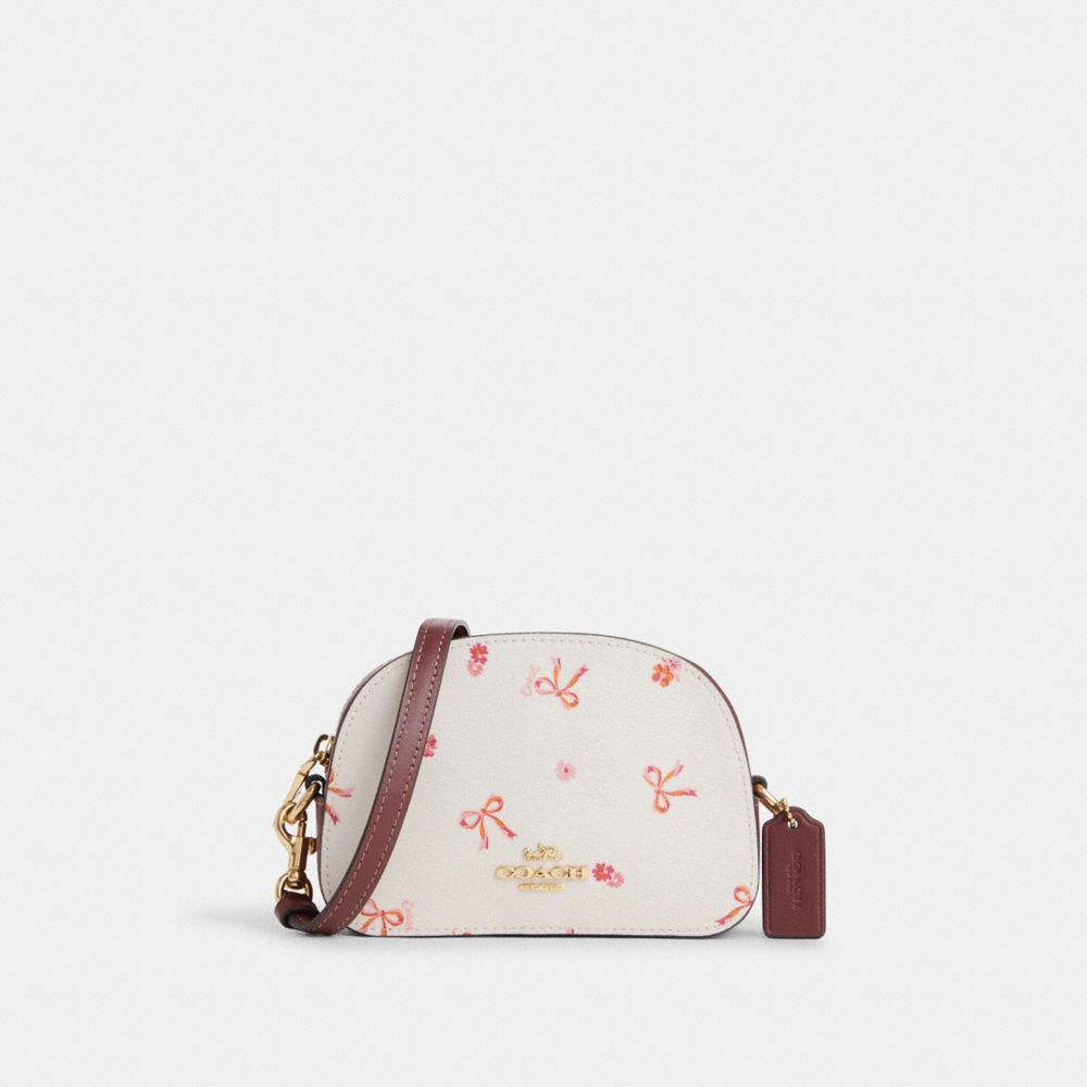 Mini Serena Satchel With Bow Print - CN710 - Im/Chalk/Wine Multi