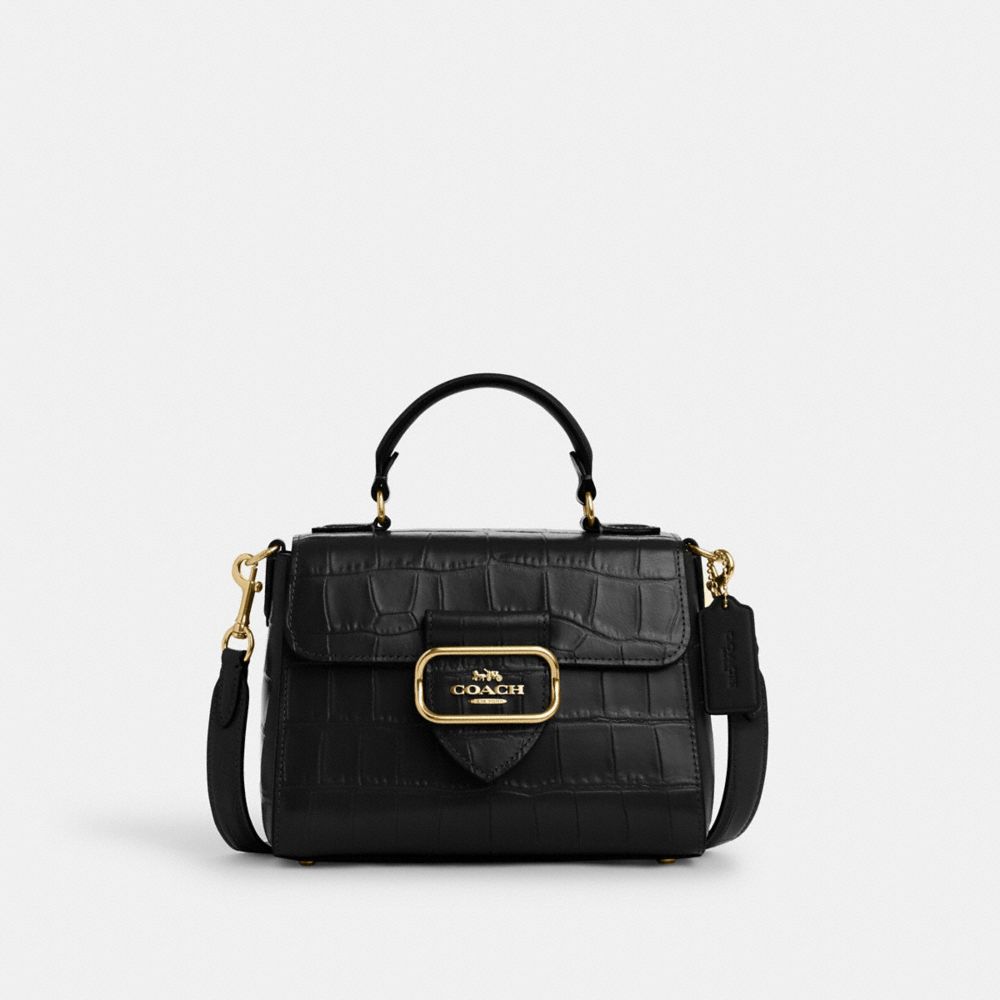 COACH CN747 Morgan Top Handle Satchel Gold/Black