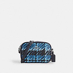 Mini Jamie Camera Bag With Plaid Print - CN758 - Silver/Blue Multi