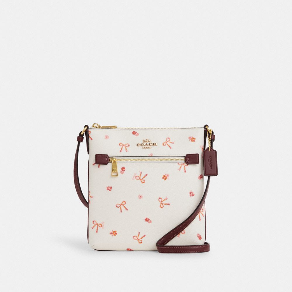 Mini Rowan File Bag With Bow Print - CN768 - Im/Chalk/Wine Multi