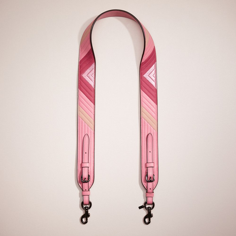 CN933 - Restored Novelty Strap With Colorblock Quilting Gunmetal/Bright Pink