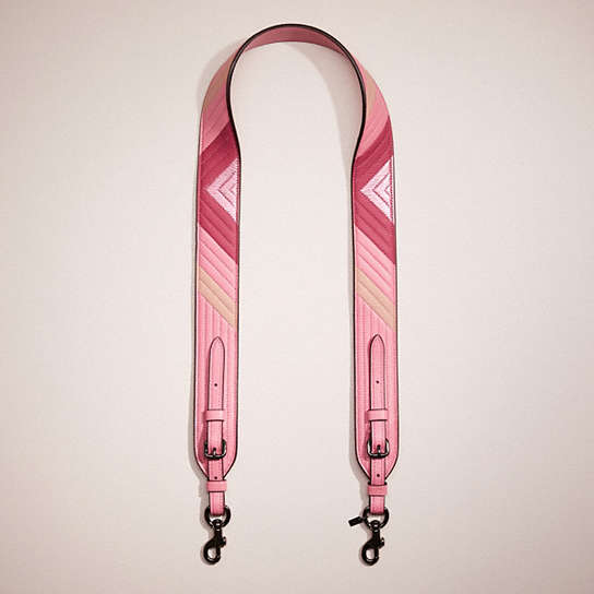 CN933 - Restored Novelty Strap With Colorblock Quilting Gunmetal/Bright Pink