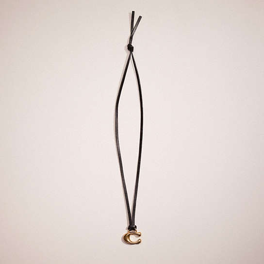 CO094 - Remade Leather Charm Necklace Black
