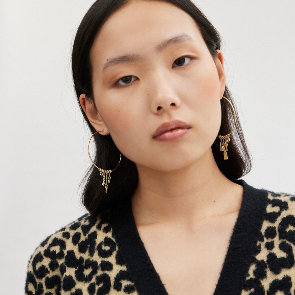 迷你經典元素掛飾圓圈耳環