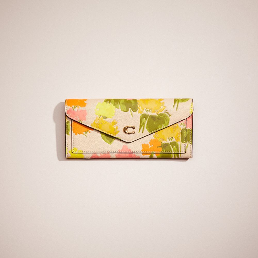 CO176 - Restored Wyn Soft Wallet With Floral Print Brass/Multi