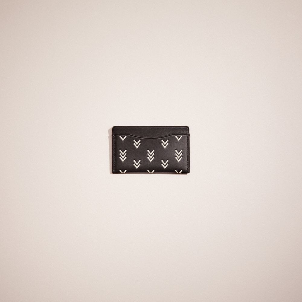 CO179 - Restored Small Card Case With Line Arrow Print Black/Chalk