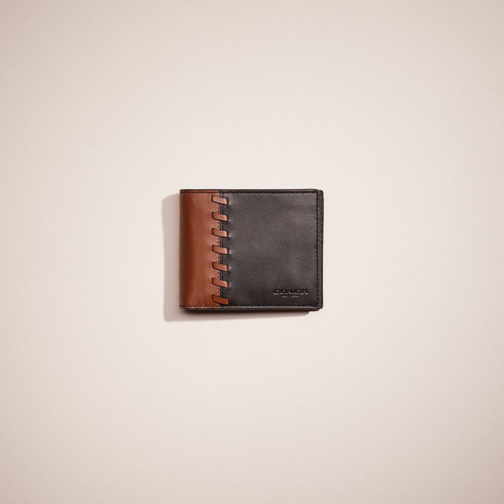 CO180 - Restored 3 In 1 Wallet In Colorblock With Whipstitch Black/Dark Saddle