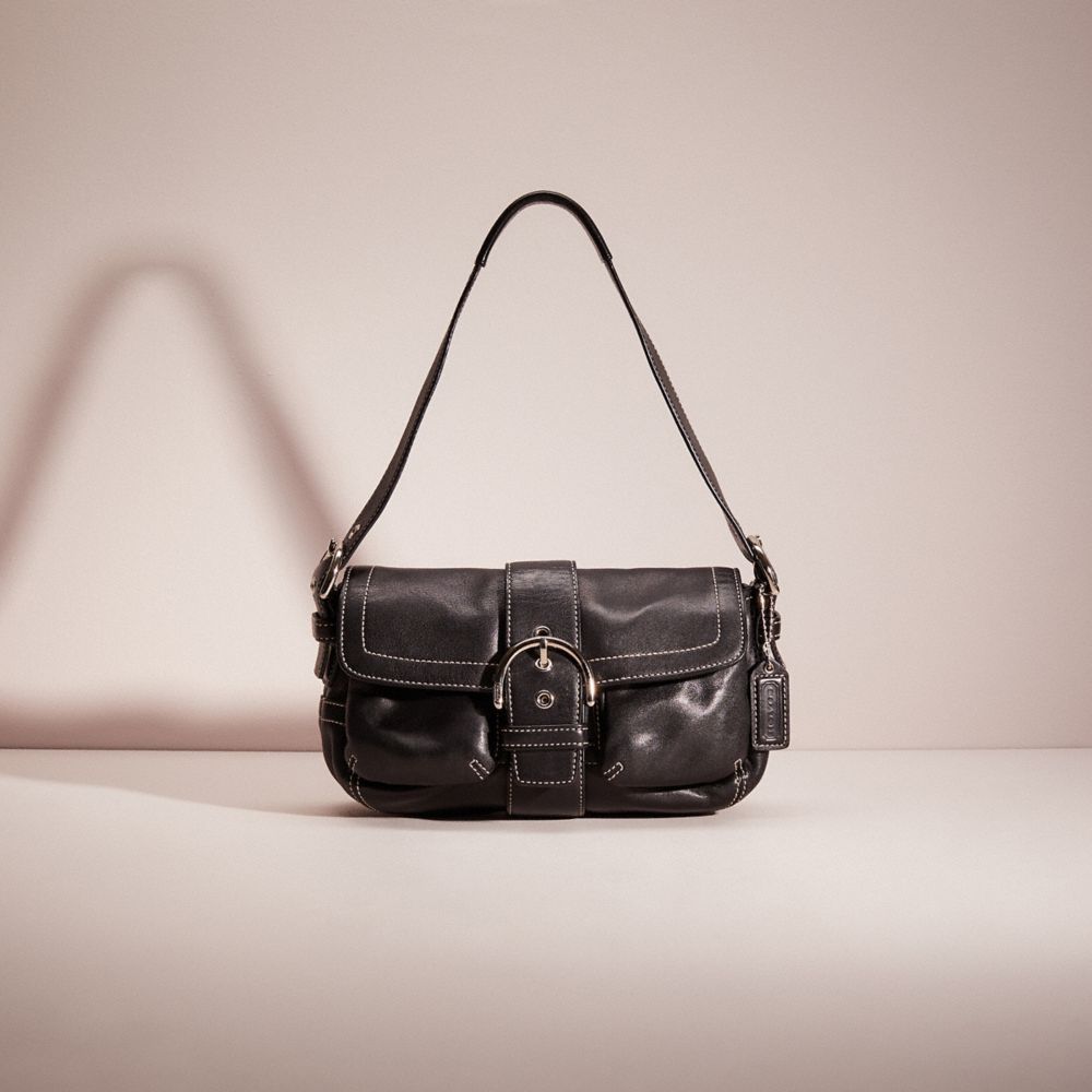 CO194 - Restored Soho Small Pocket Flap Bag Silver/Black