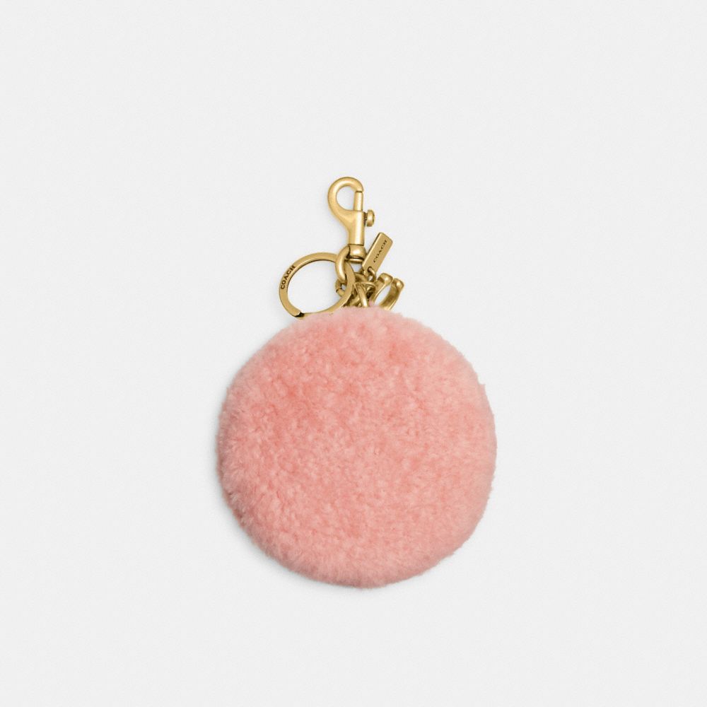 Coin Case In Shearling - CO226 - Brass/Pink Carnation