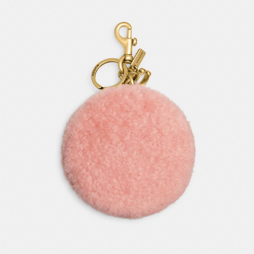 Coin Case In Shearling - CO226 - Brass/Pink Carnation