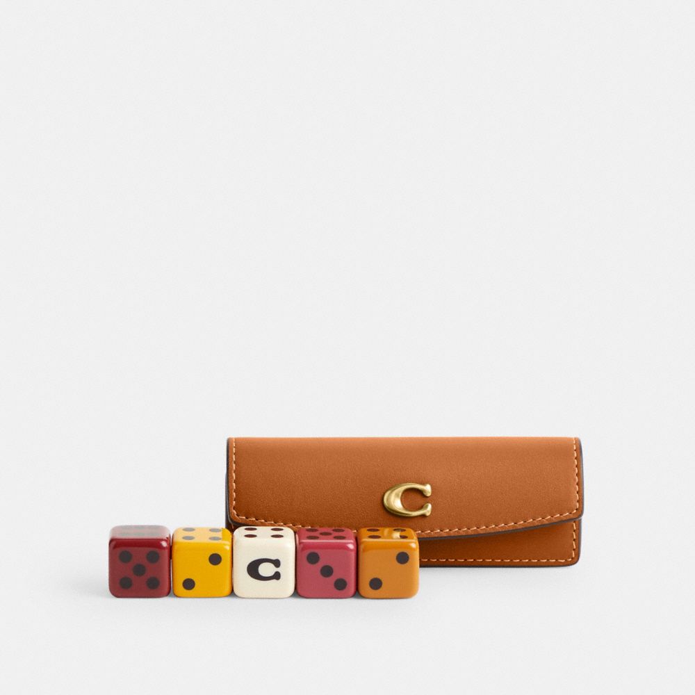 COACH CO291 Dice Set BRASS/HAZELNUT