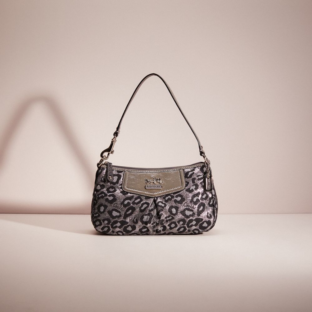 CO427 - Restored Madison Top Handle Pouch In Ocelot Silver/Grey Multi