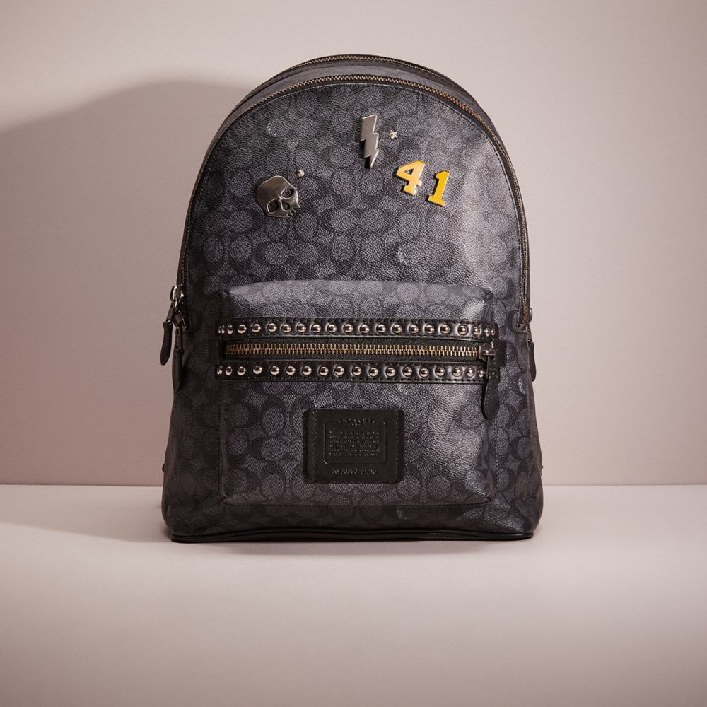 CO518 - Upcrafted Academy Backpack In Signature Canvas Gunmetal/Charcoal