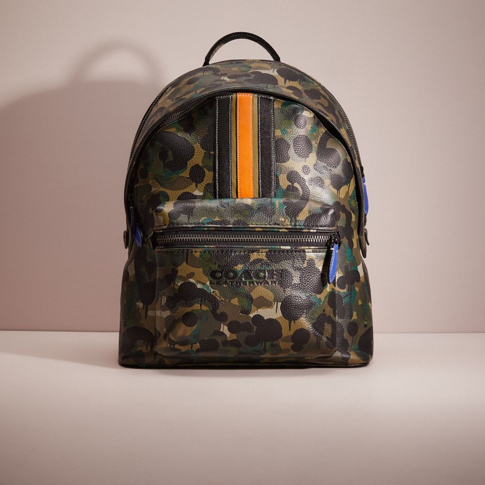 CO562 - Upcrafted Charter Backpack With Camo Print Matte Black/Green/Blue