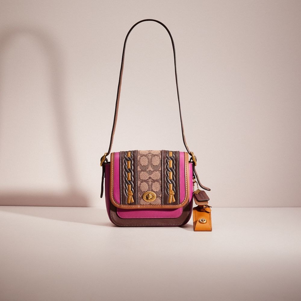 CO615 - Upcrafted Rambler Crossbody 16 In Colorblock Brass/Hibiscus Multi