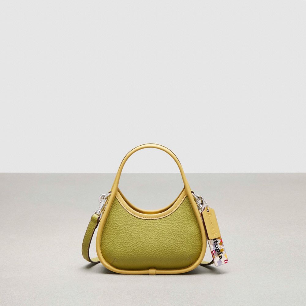COACH CO662 Mini Ergo Bag With Crossbody Strap In Coachtopia Leather LIME GREEN/SUNFLOWER