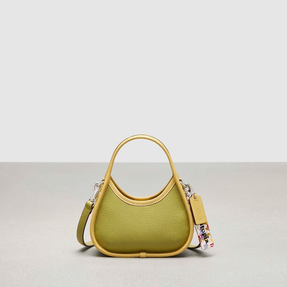 COACH CO662 Mini Ergo Bag With Crossbody Strap In Coachtopia Leather Lime Green/Sunflower