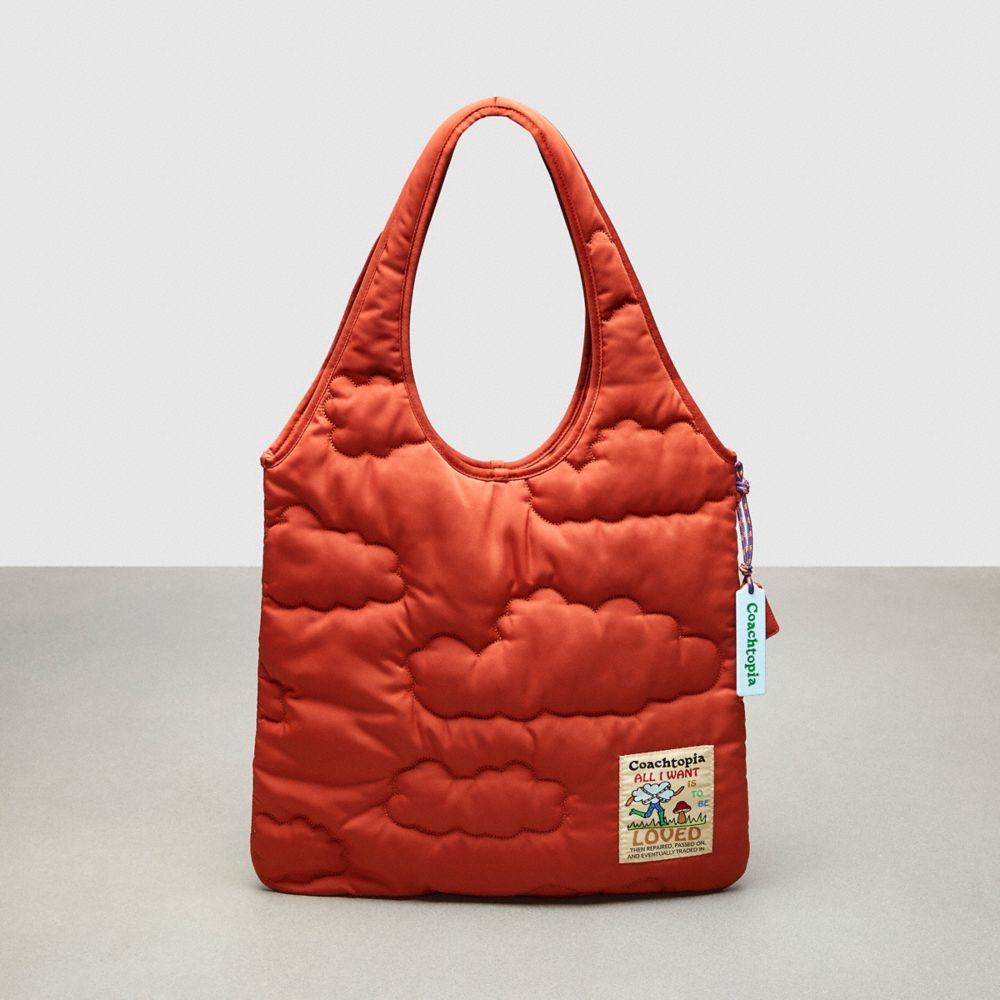 COACH CO668 Coachtopia Loop Quilted Cloud Tote Deep Orange