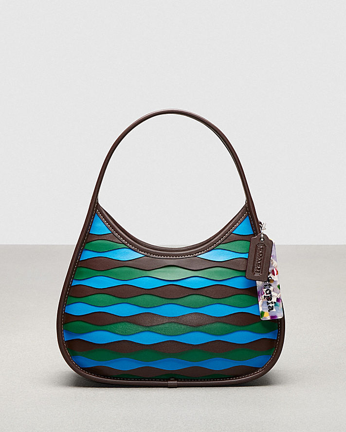 ERGO BAG IN WAVY APPLIQUE UPCRAFTED LEATHER