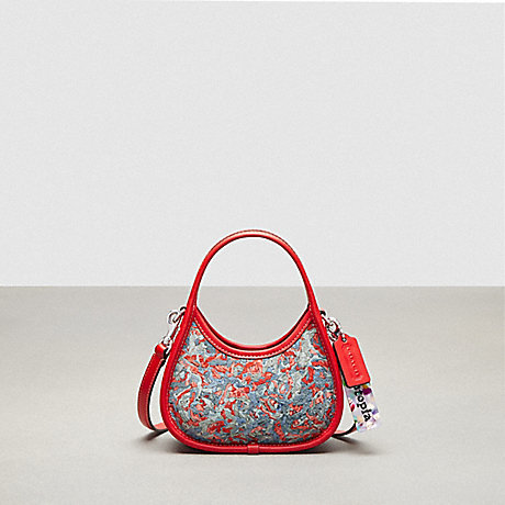 COACH CO749 Mini Ergo Bag With Crossbody Strap In Upcrushed Upcrafted Leather Miami Red Multi