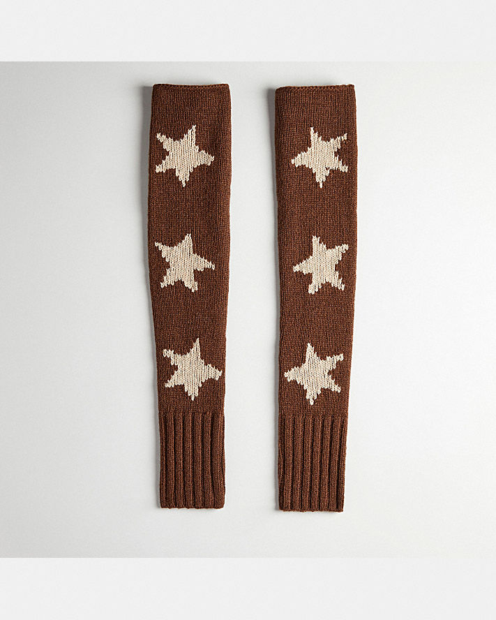 ARM WARMERS WITH INTARSIA STAR GRAPHIC