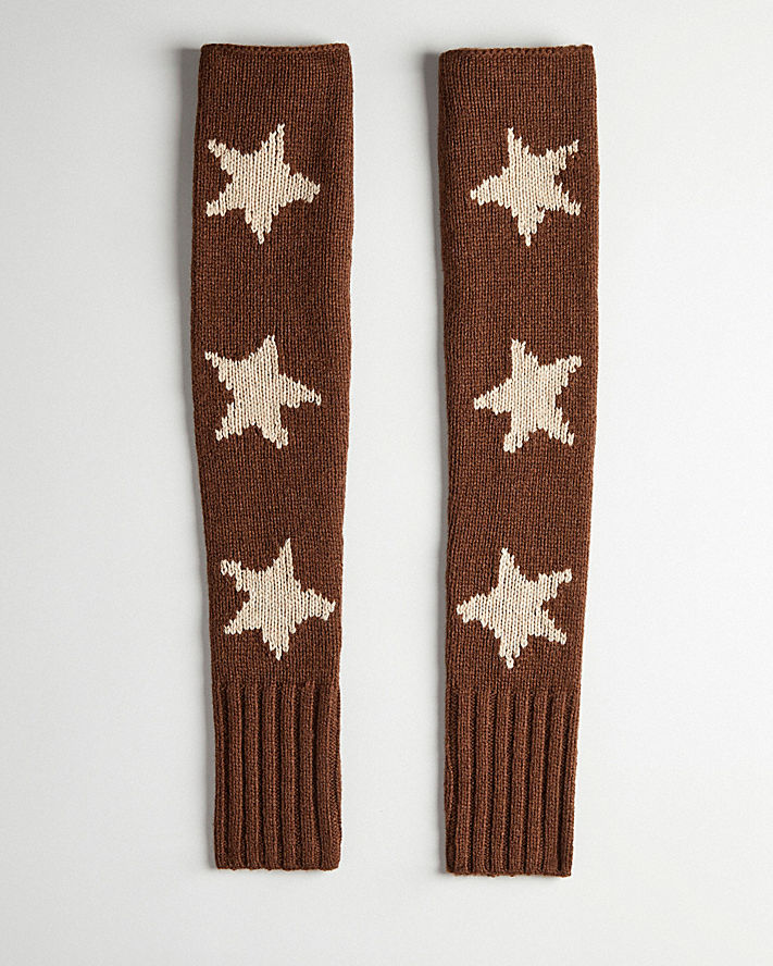 Arm Warmers with Intarsia Star Graphic