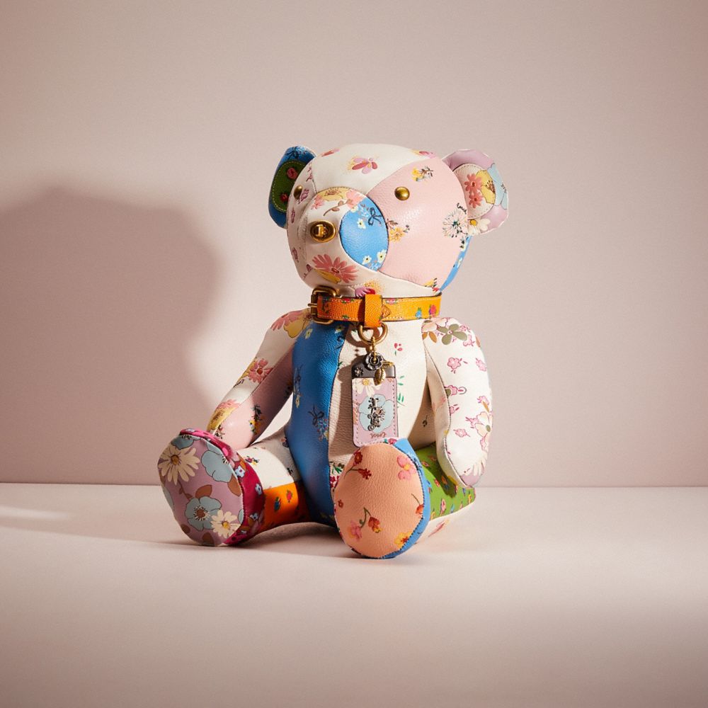 CO771 - Remade Collectible Bear In Floral Patchwork Floral Multi