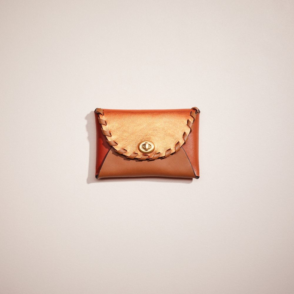 COACH CO774 Remade Colorblock Medium Pouch With Whipstitch Brown/Multi