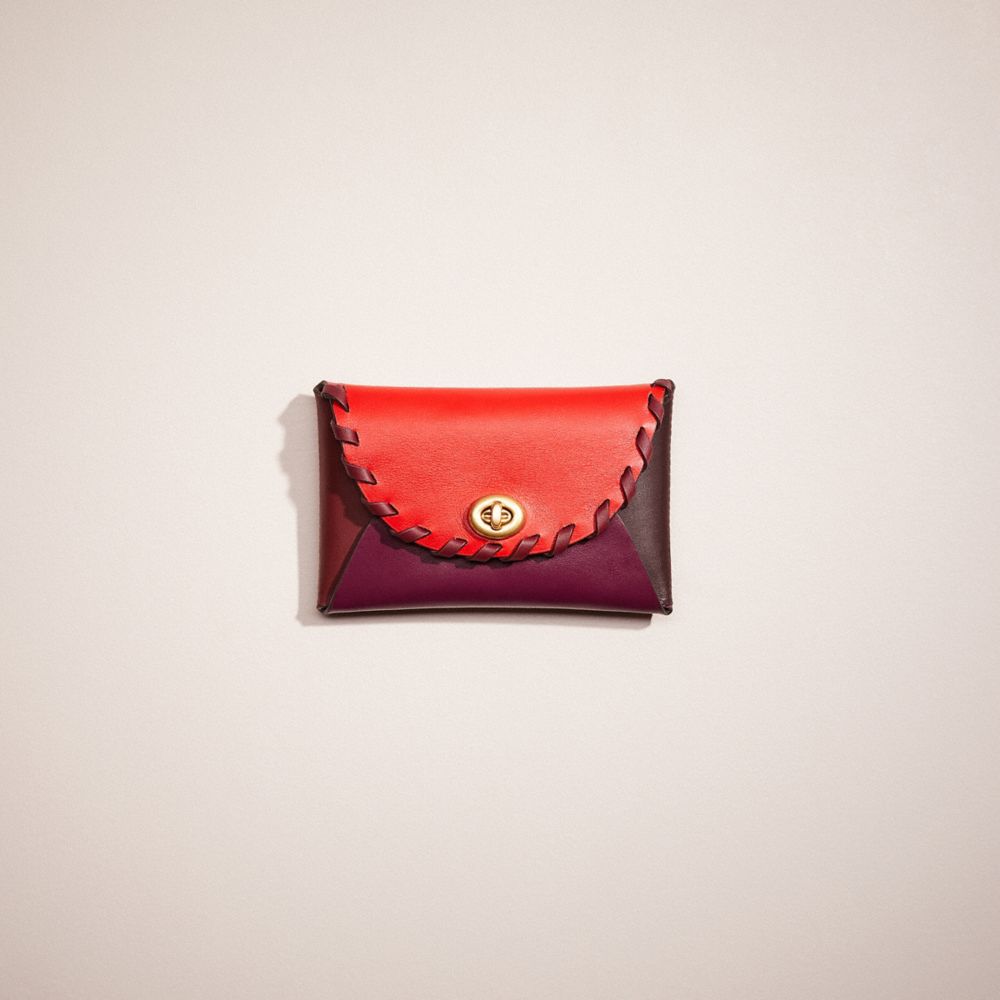 COACH CO774 Remade Colorblock Medium Pouch With Whipstitch Red Multi