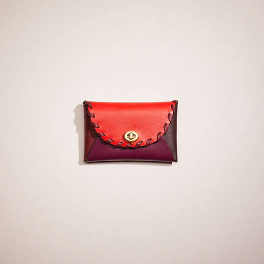 CO774 - Remade Colorblock Medium Pouch With Whipstitch Red Multi