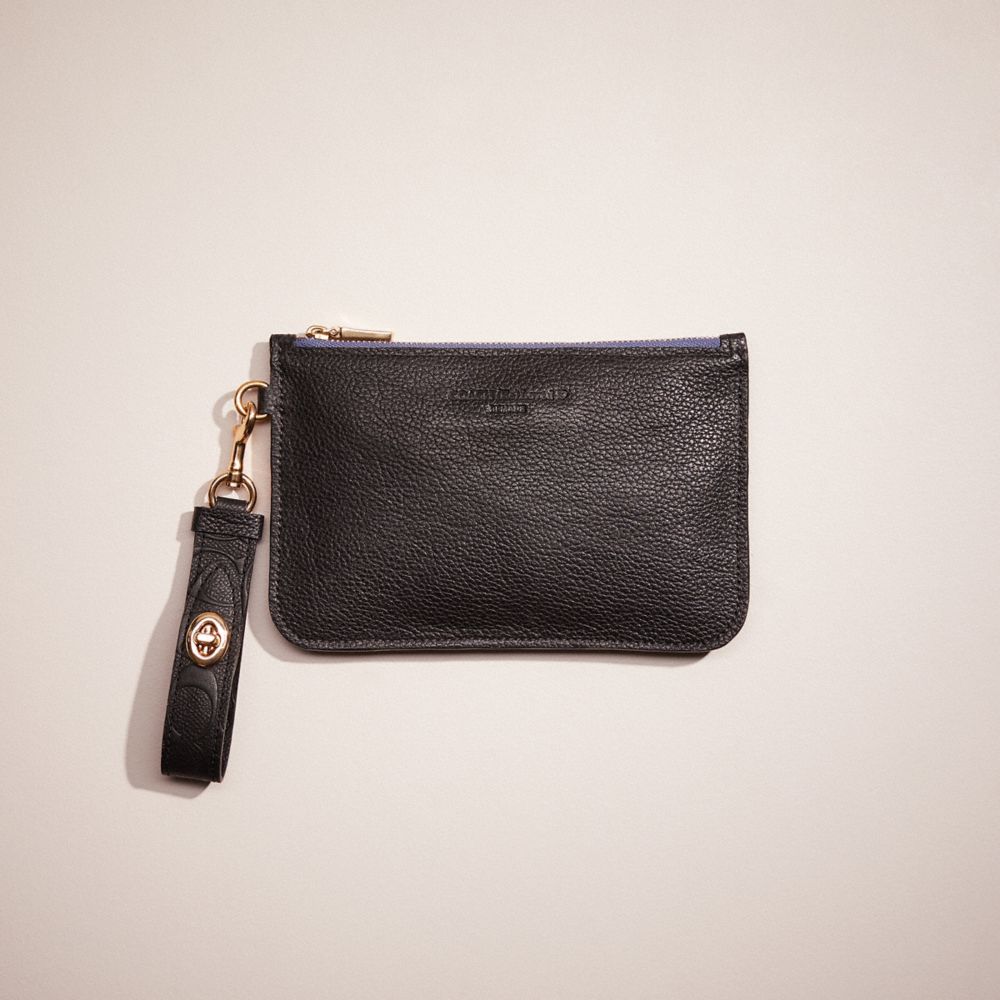 COACH CO775 Remade Turnlock Wristlet Black
