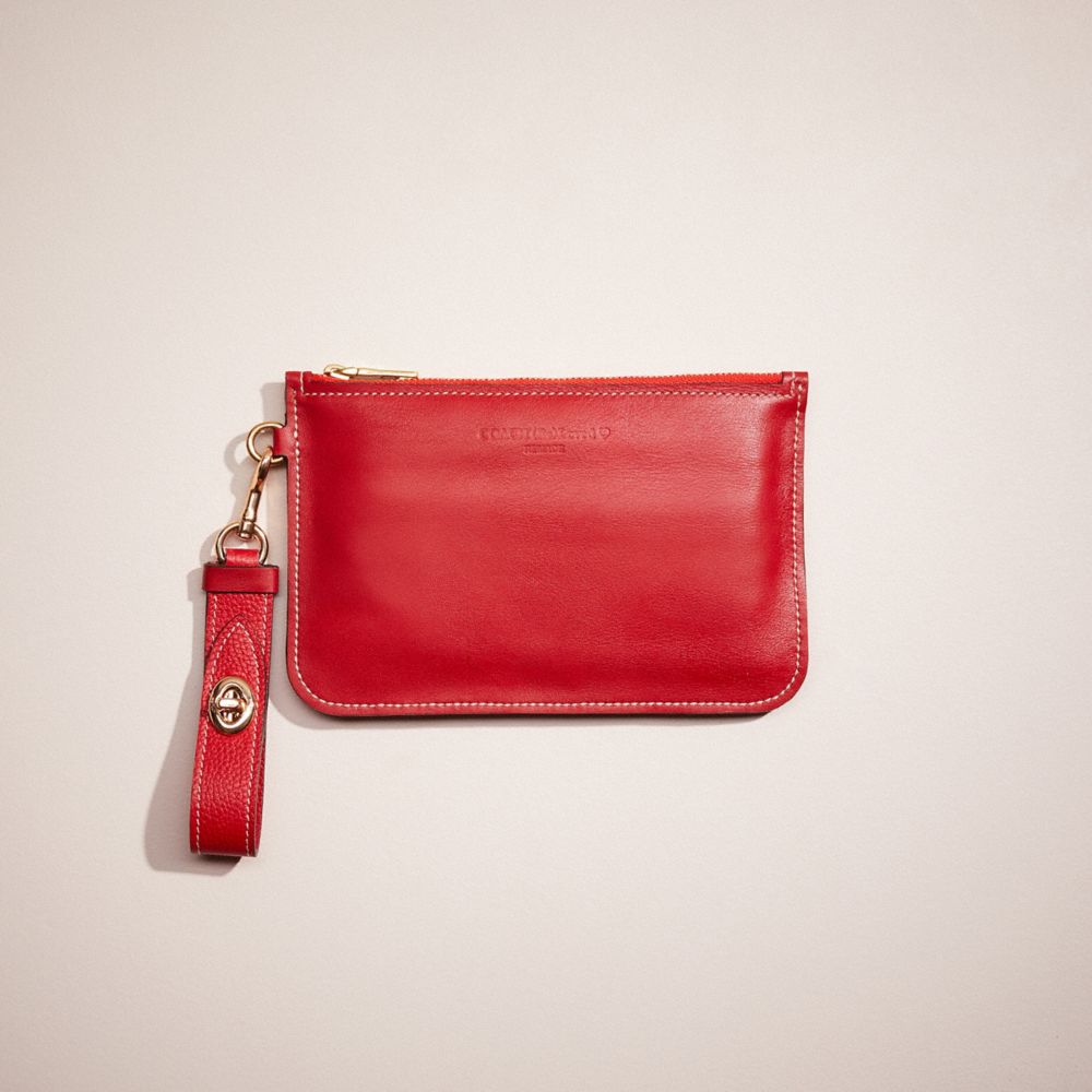 COACH CO775 Remade Turnlock Wristlet Red Multi