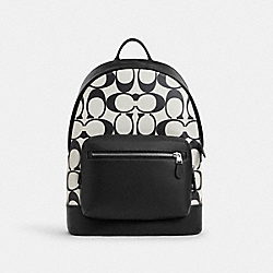 West Backpack In Signature Canvas - CO920 - Silver/Chalk/Black