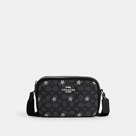 COACH CO926 Mini Jamie Camera Bag In Signature Jacquard With Star Embroidery Silver/Smoke/Black-Multi