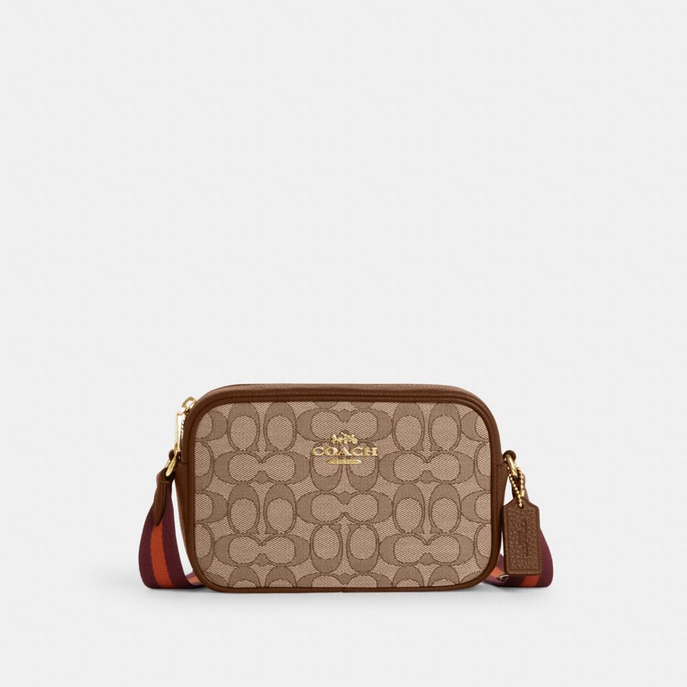 COACH CO927 Mini Jamie Camera Bag In Signature Jacquard IM/KHAKI/SADDLE MULTI