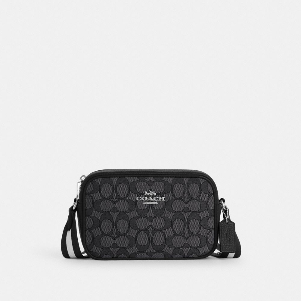 Mini Jamie Camera Bag In Signature Jacquard - CO927 - Silver/Smoke/Black Multi