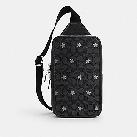 COACH CO929 Sullivan Pack In Signature Jacquard With Star Embroidery Silver/Charcoal/Black-Multi
