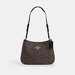 COACH CO953 Penelope Shoulder Bag In Signature Canvas GOLD/BROWN BLACK