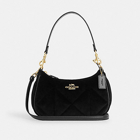 COACH CO955 Teri Shoulder Bag With Quilting Gold/Black