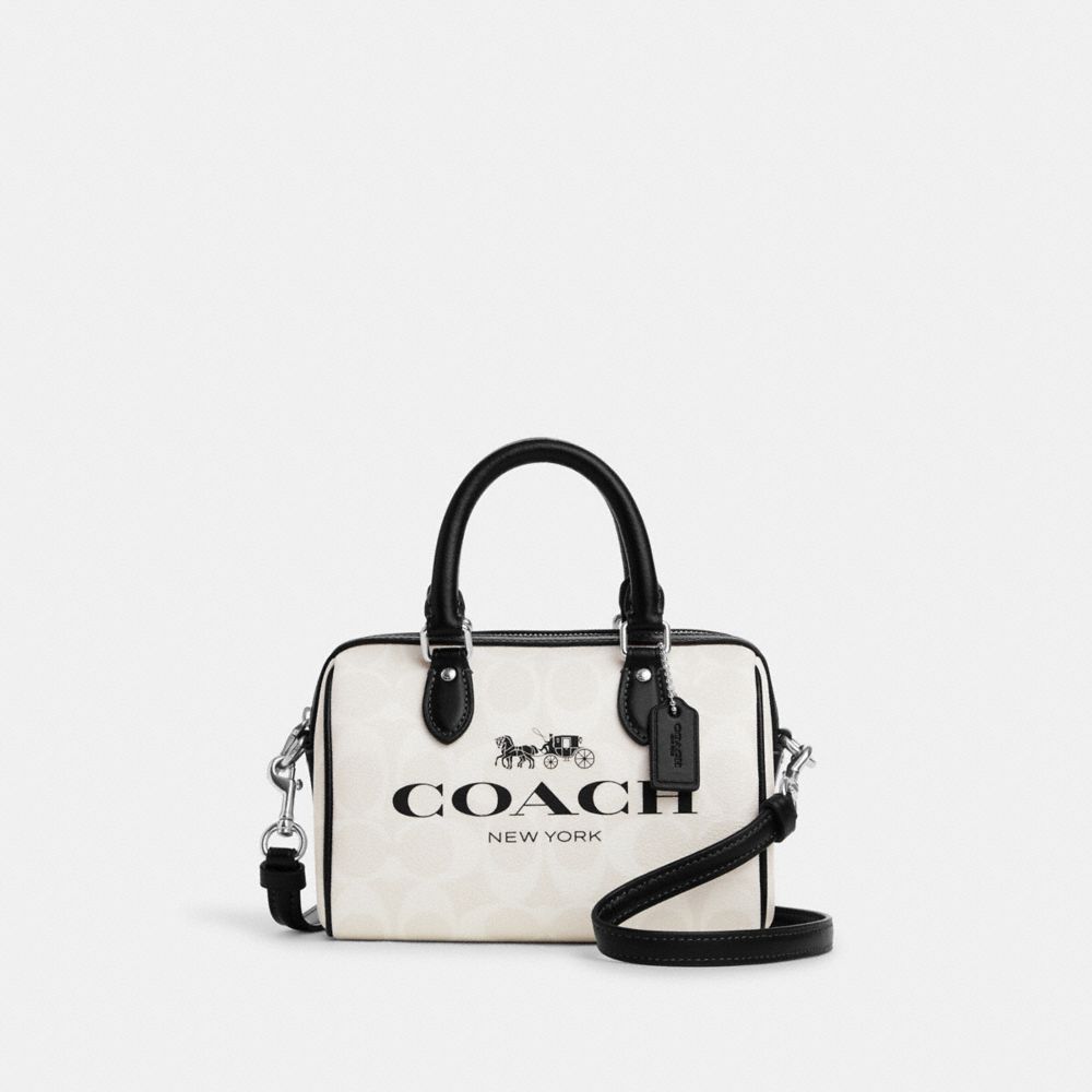 Mini Rowan Crossbody In Signature Canvas - CO959 - Silver/Chalk Multi