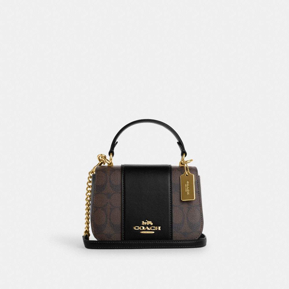 COACH CO965 Lysa Top Handle In Signature Canvas GOLD/BROWN BLACK