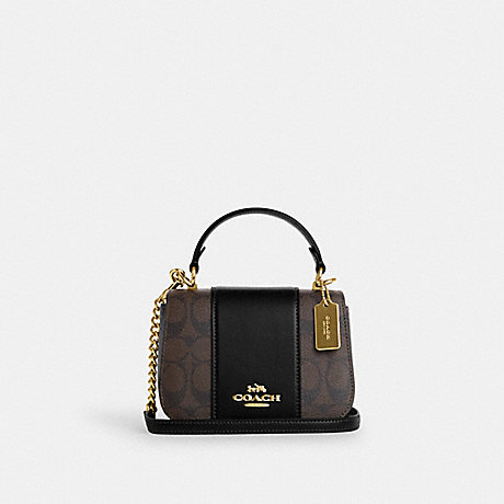 COACH CO965 Lysa Top Handle In Signature Canvas Gold/Brown Black