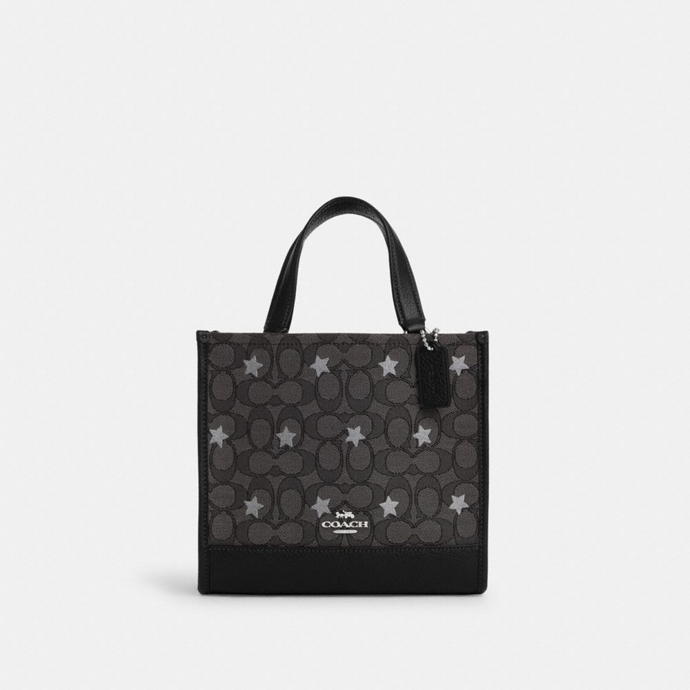 Dempsey Tote 22 In Signature Jacquard With Star Embroidery - CO972 - Silver/Smoke/Black Multi