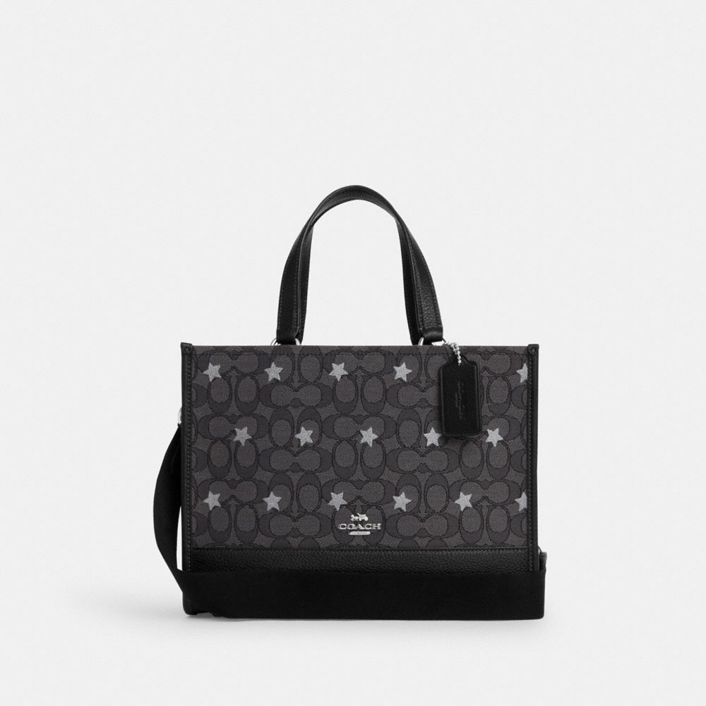 Dempsey Carryall In Signature Jacquard With Star Embroidery - CO977 - Silver/Smoke/Black Multi