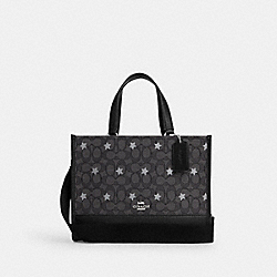 COACH CO977 Dempsey Carryall In Signature Jacquard With Star Embroidery SILVER/SMOKE/BLACK MULTI