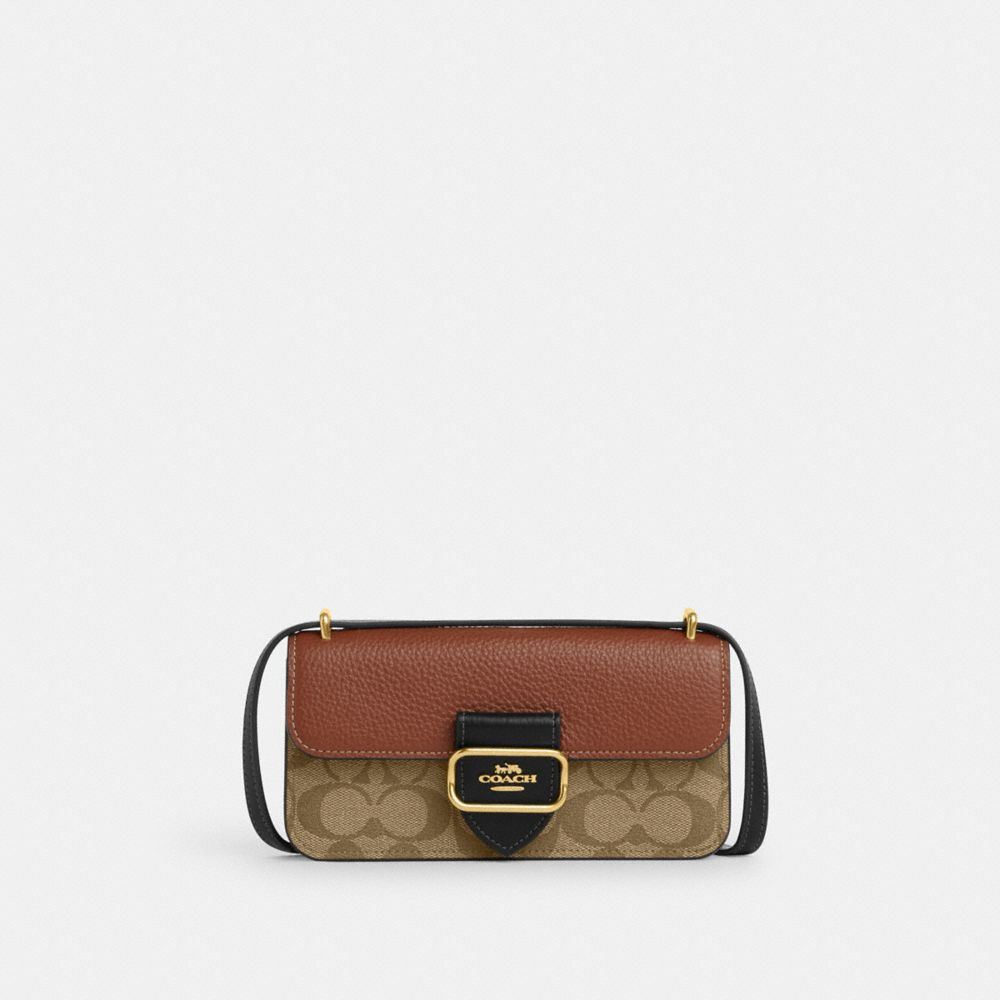 COACH CO979 Morgan Crossbody In Colorblock Signature Canvas GOLD/KHAKI MULTI