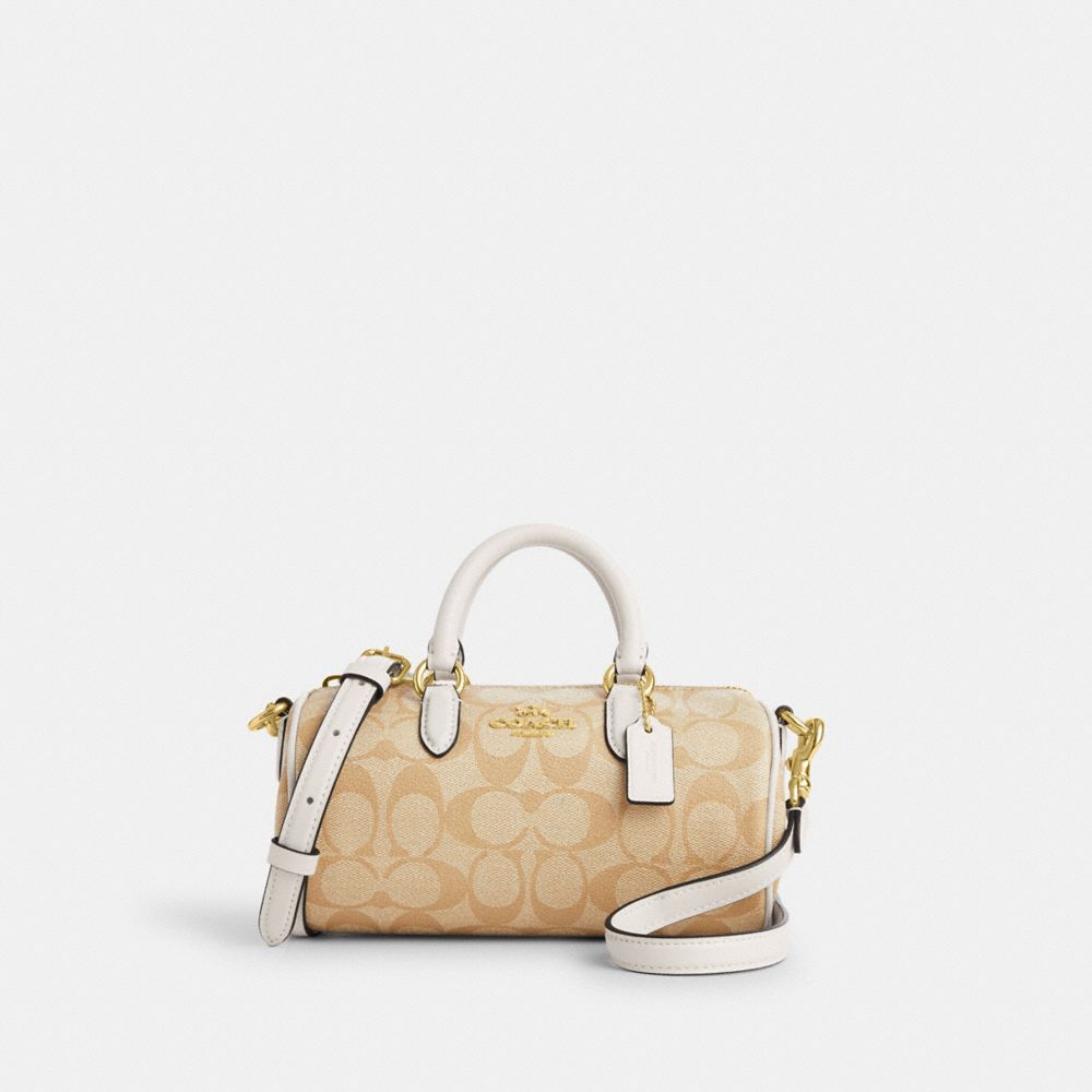 Lacey Crossbody In Signature Canvas - CO990 - Gold/Light Khaki Chalk