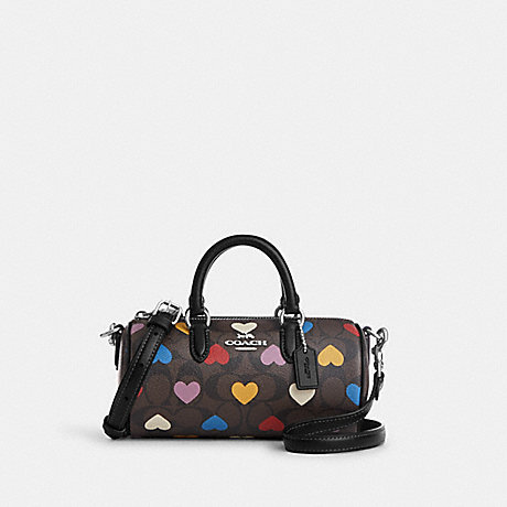COACH CO999 Lacey Crossbody In Signature Canvas With Heart Print Silver/Brown-Black-Multi
