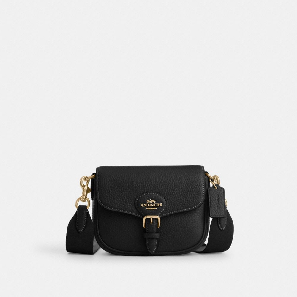 COACH CP001 Amelia Small Saddle Bag Gold/Black