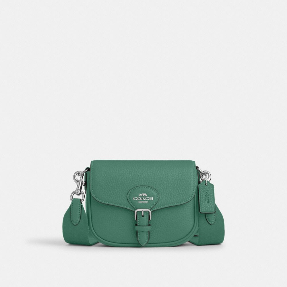 Amelia Small Saddle Bag - CP001 - Silver/Bright Green